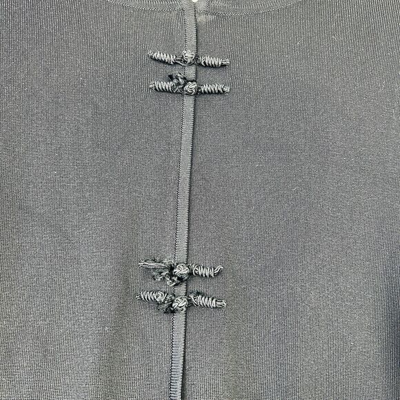 Misook Formal Top XL Black‎ Long Sleeve Chinese Toggle Button Acrylic - Picture 7 of 13